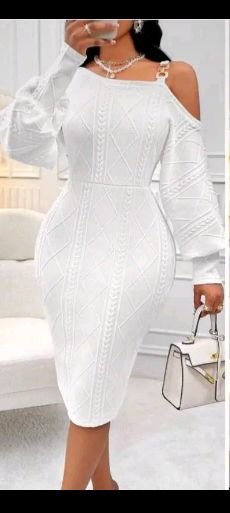 Off-shoulder mid dress